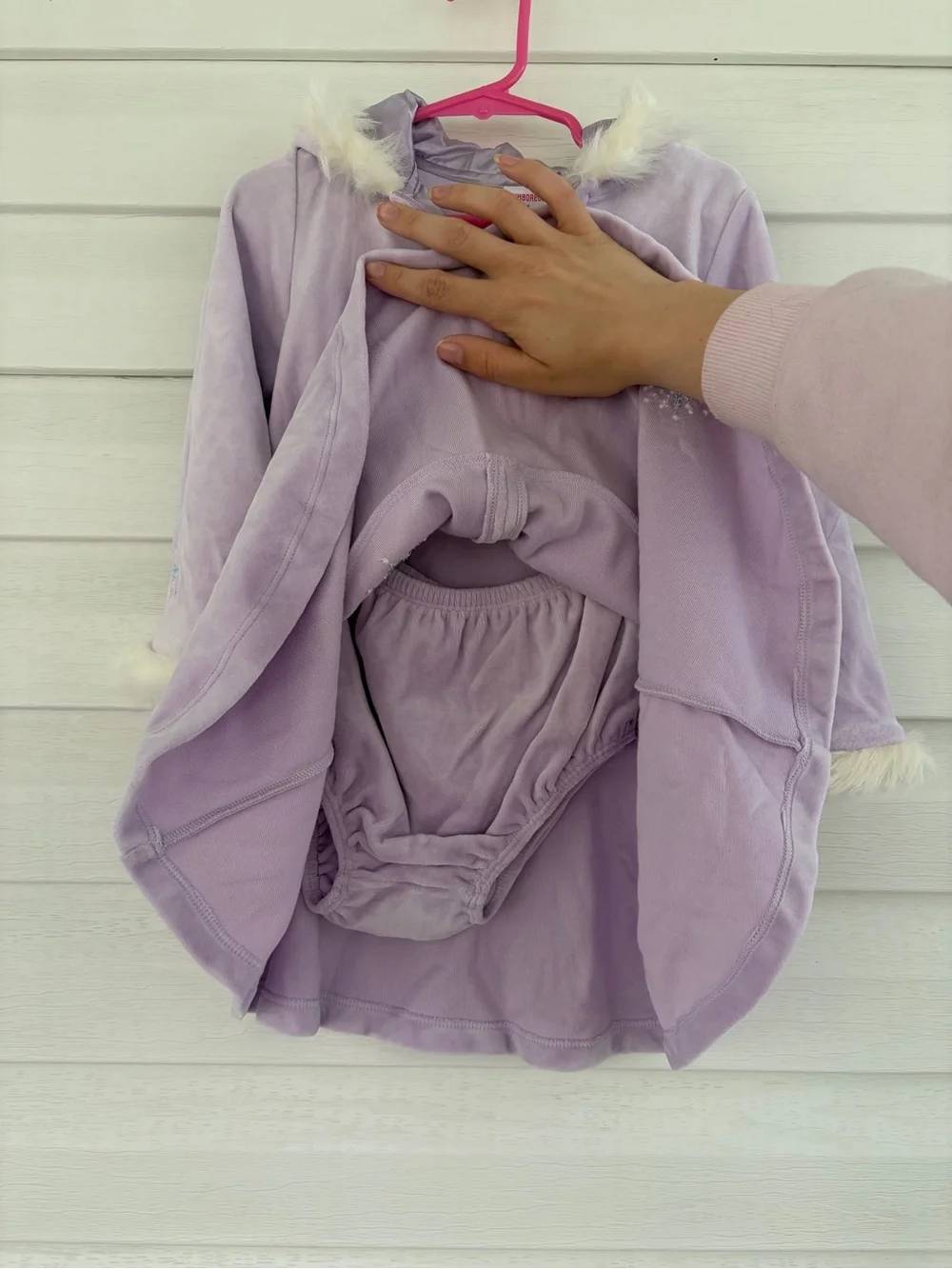 Gymboree Vintage Lavender Ski Dress 3T NWT Y2K Snowflake Velour Faux Fur